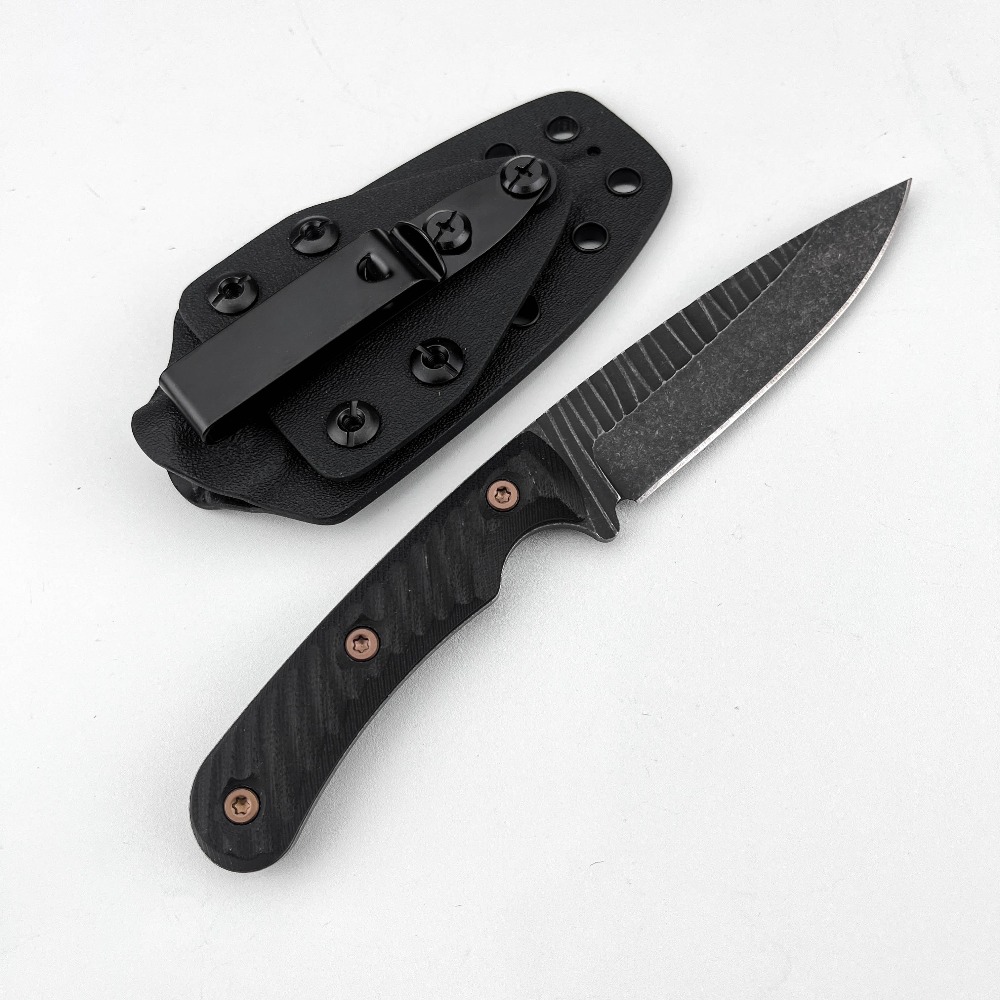 Edc Carry Fixed Blade - Full-Tang Bushcraft-Messer mit D2-Klinge, rutschfestem G10-Griff
