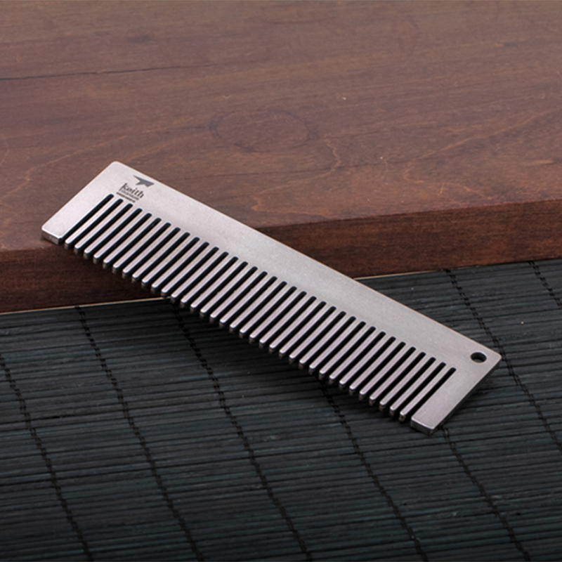 Comb Pocket Titanium - Keith Titan-Reisekamm für Männer, leicht, antistatisch,