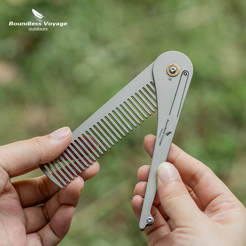 Comb Pocket Titanium - Antistatischer Klappkamm aus reinem Titan, ultraleichter