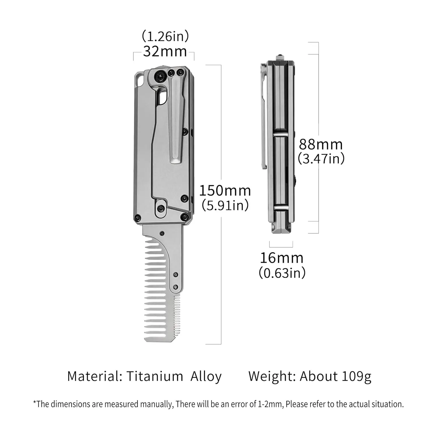 FEGVE TC347 2-in-1 Titan-Griff – Comb Pocket Titanium Bewertung und Preis